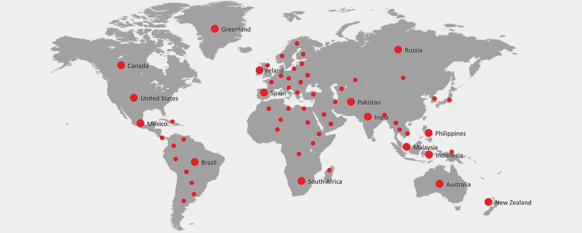 新半岛官方网站_半岛(中国)新材出口业务地图