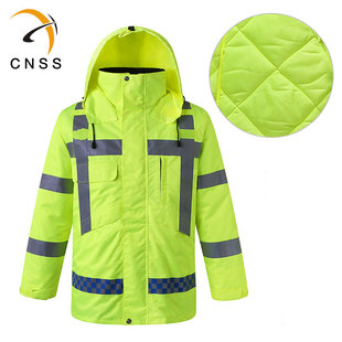 cnss新半岛官方网站_半岛(中国)棉衣冬季加厚新半岛官方网站_半岛(中国)防寒服道路交通安全荧光棉衣外套